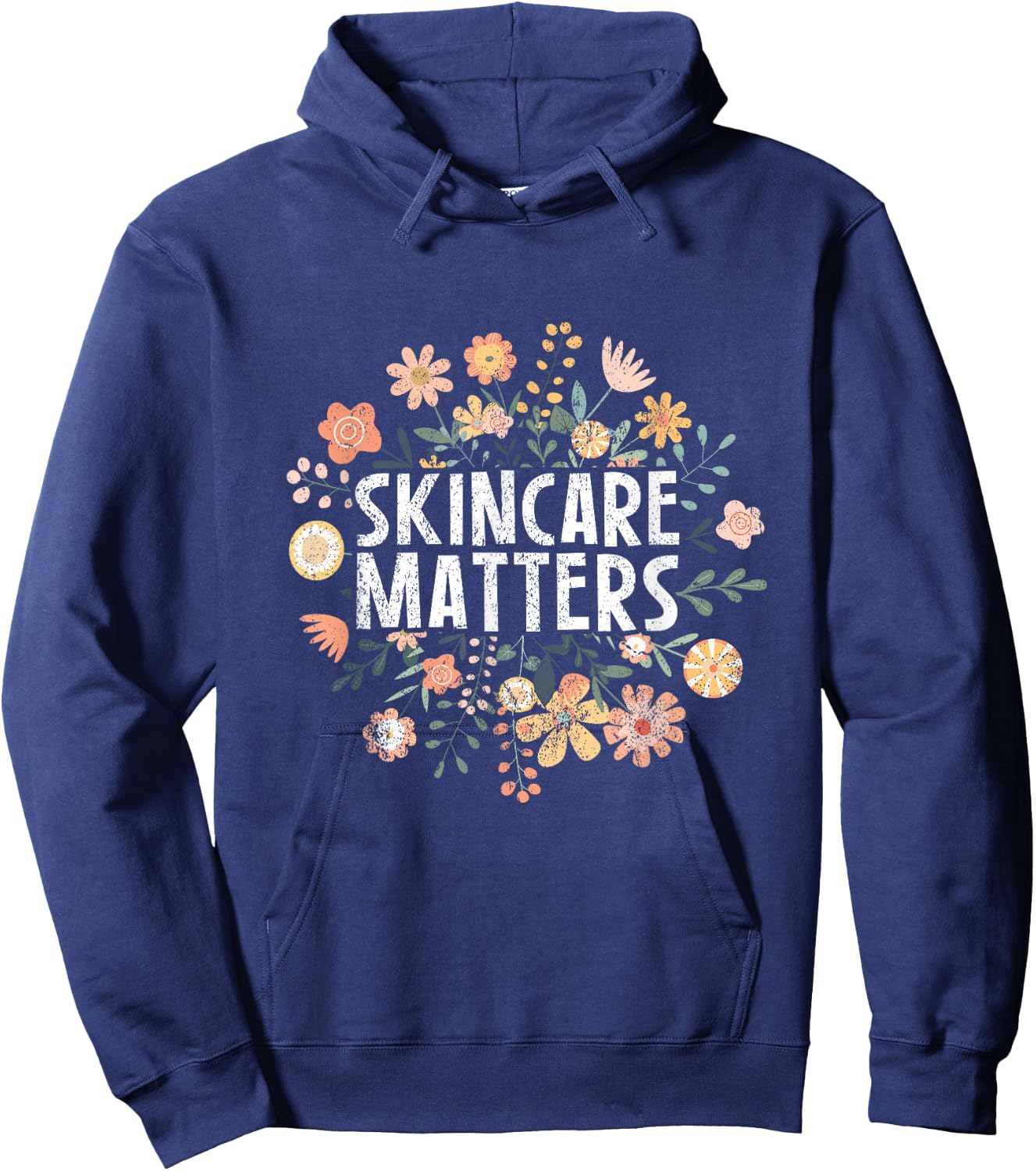 Vintage Skincare Matters Flowers Skin Esthetician Skincare Hoodie - Hoodie | Navy