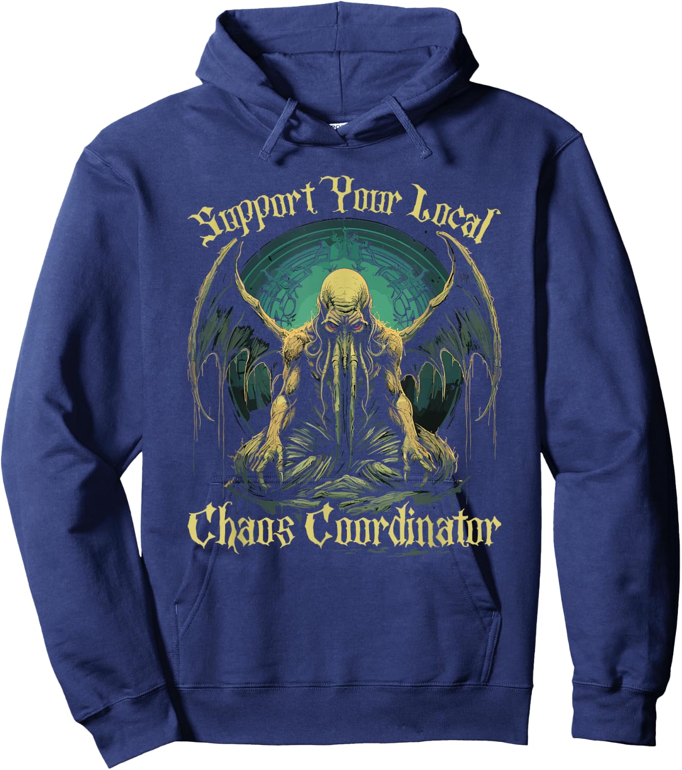 Cthulhu Chaos Coordinator, Cosmic Horror Cthulhu Hoodie - Hoodie | Navy