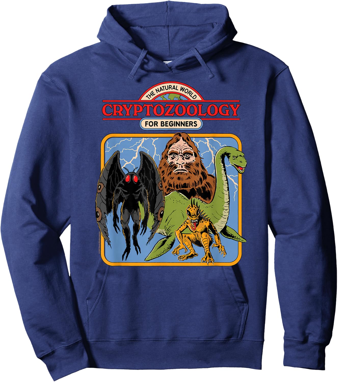 Steven Rhodes Cryptozoology For Beginners Retro Dark Humor Hoodie - Hoodie | Navy