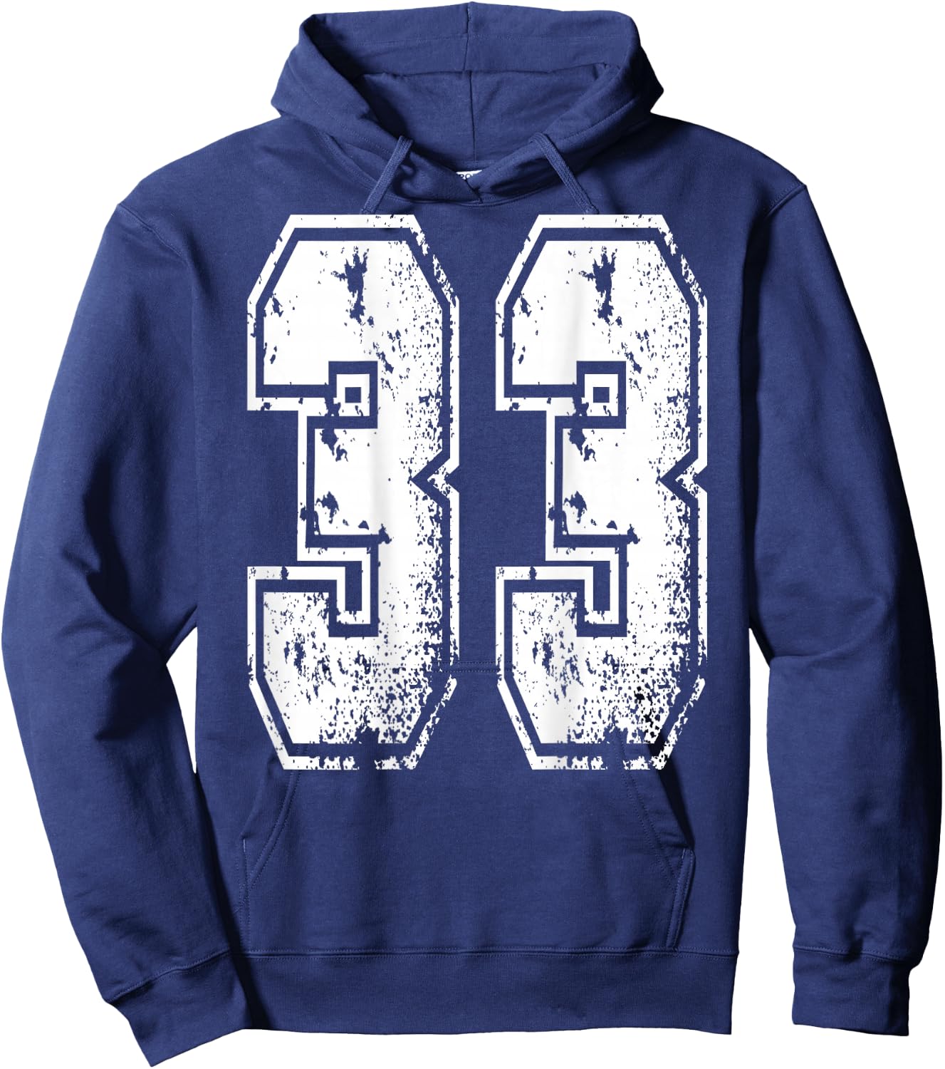 Number 33 Print On Back Of Shirt Number 33 Numbered Hoodie - Hoodie | Navy
