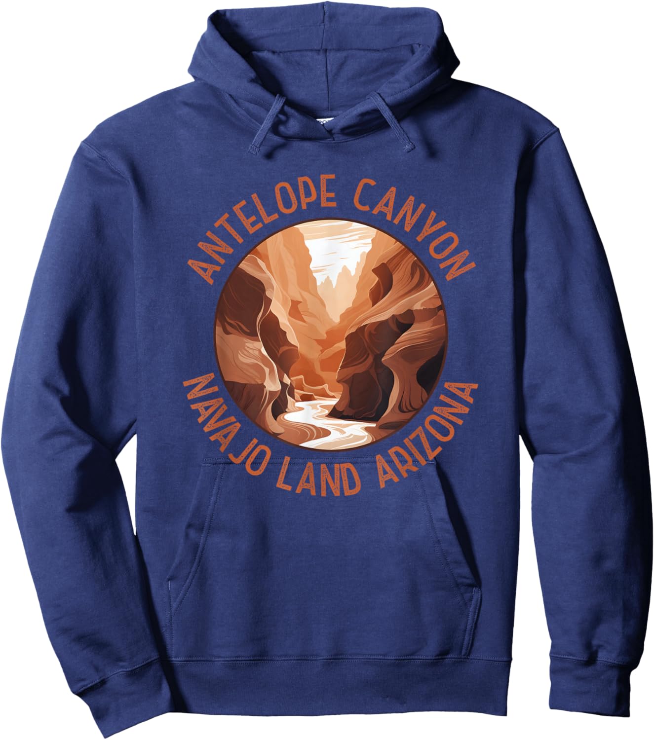 Antelope Canyon Arizona Distressed Circle Vintage Hoodie - Hoodie | Navy