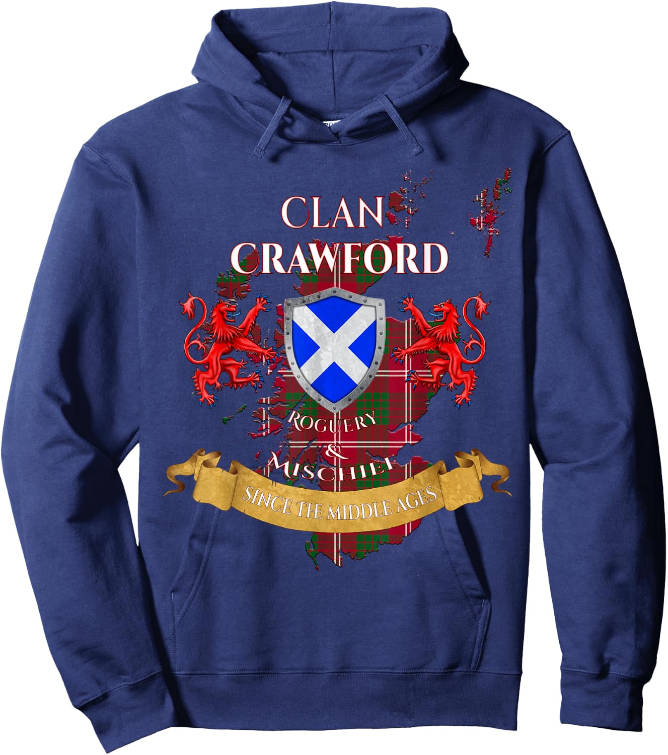Crawford Scottish Family Clan Middle Ages Mischief Hoodie - Hoodie | Navy