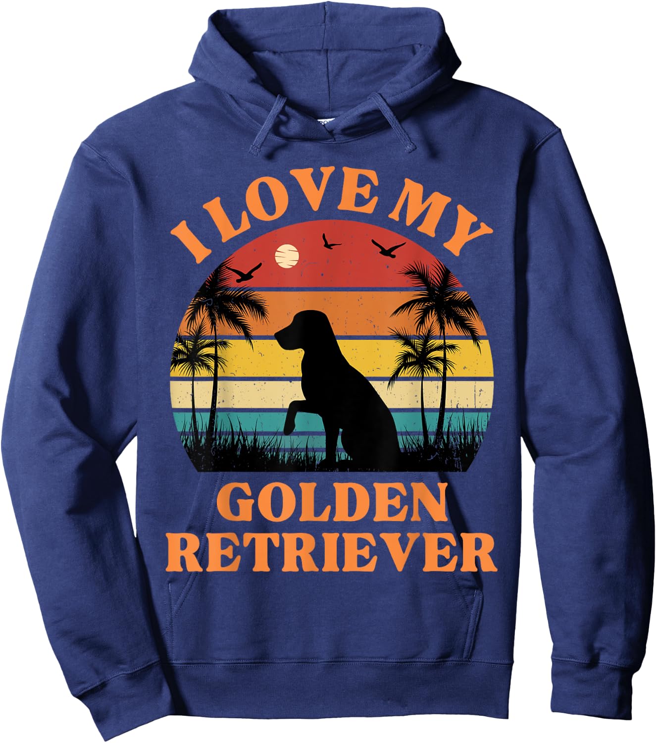 I Love my Golden Retriever - Cute Golden Retriever Lover Hoodie - Hoodie | Navy