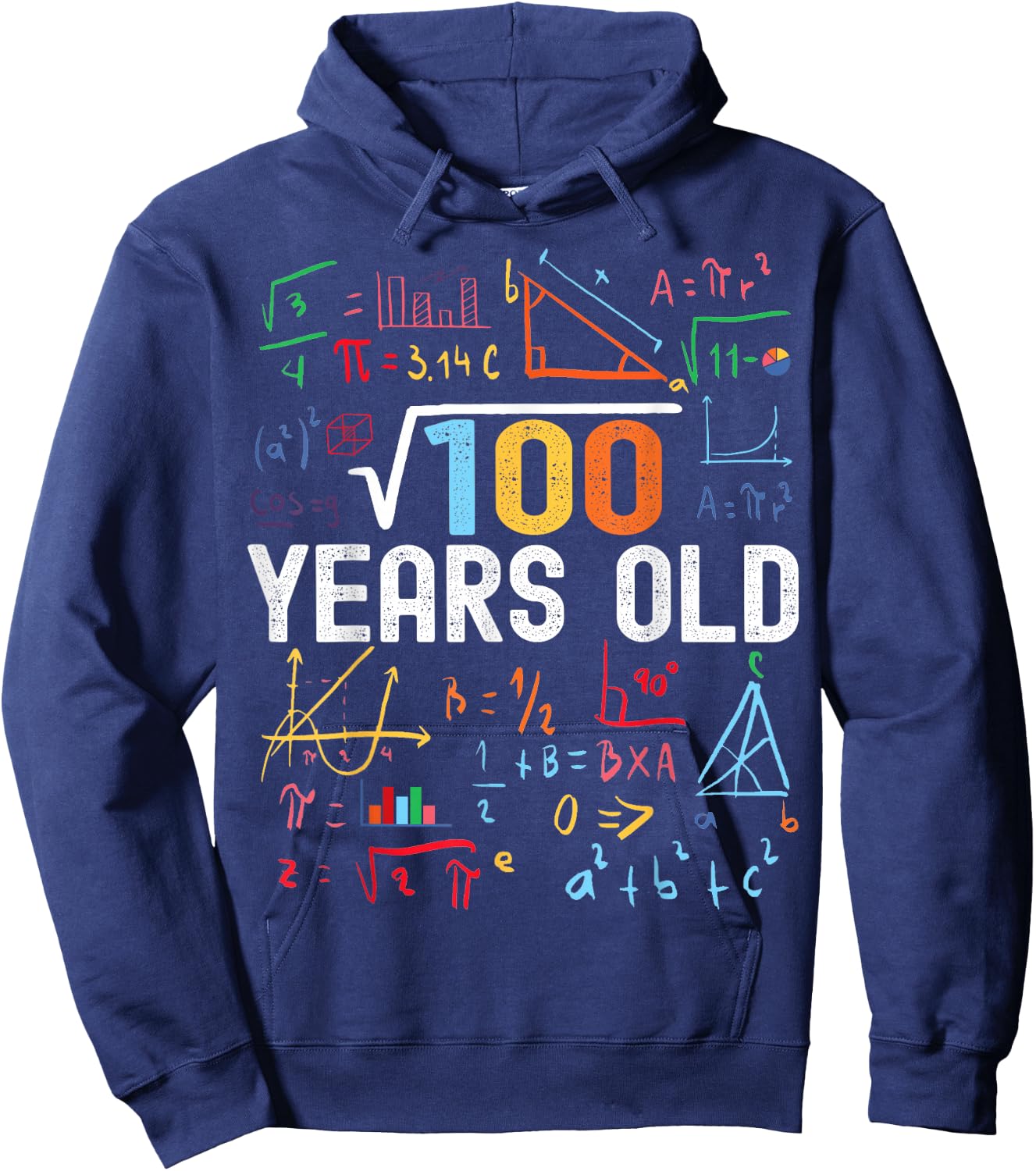 Square Root of 100 10th Birthday 10 Years Old Birthday Hoodie - Hoodie | Navy