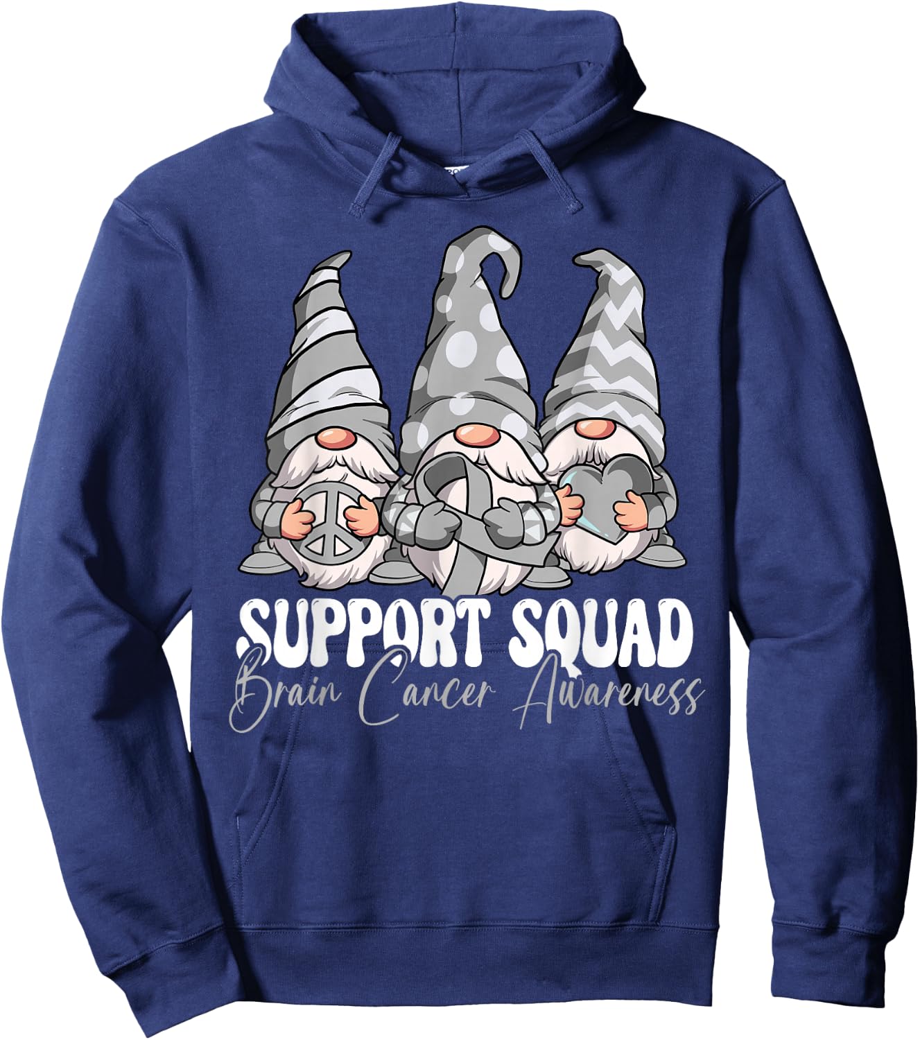 Support Squad Brain Cancer Awareness Hoodie - Hoodie | Navy