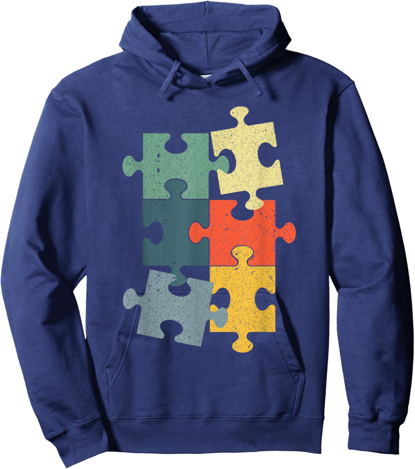 Cute Puzzle Piece Design Women Puzzler Jigsaw Puzzle Hoodie - Hoodie | Navy
