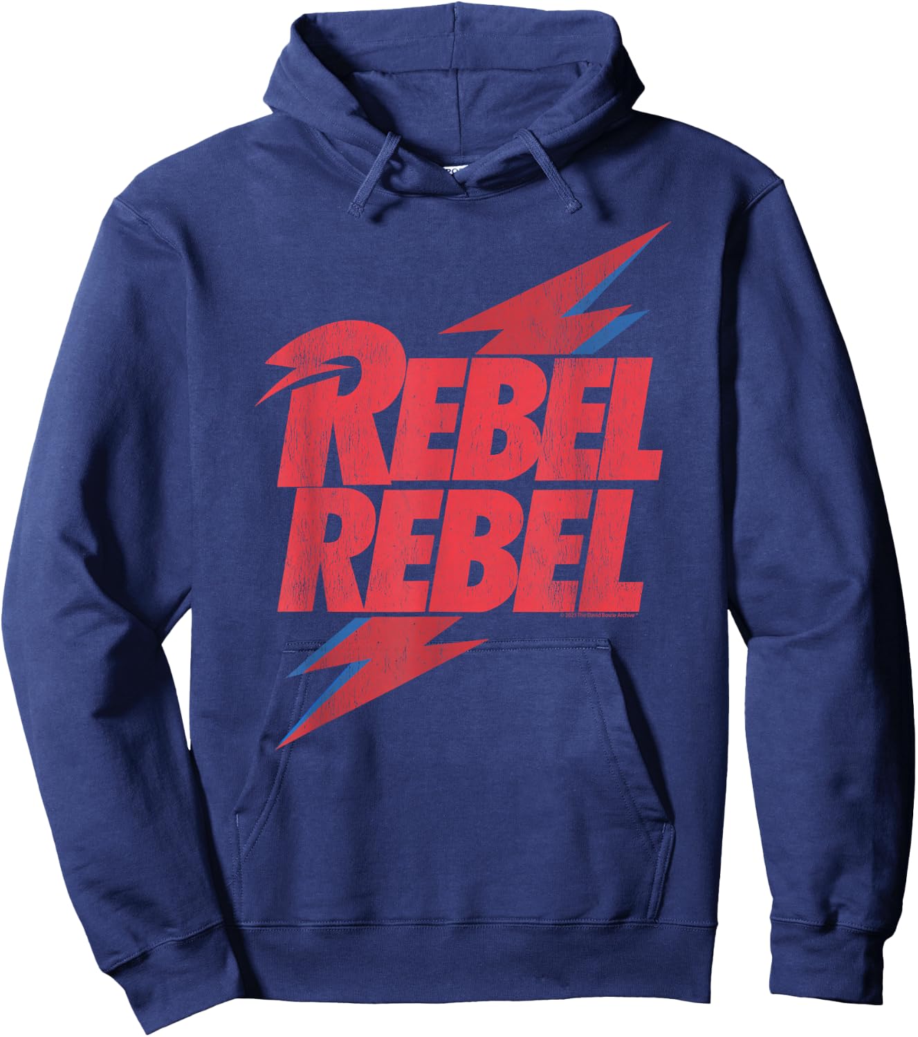 David Bowie Music Rock Distressed Rebel rebel Hoodie - Hoodie | Navy
