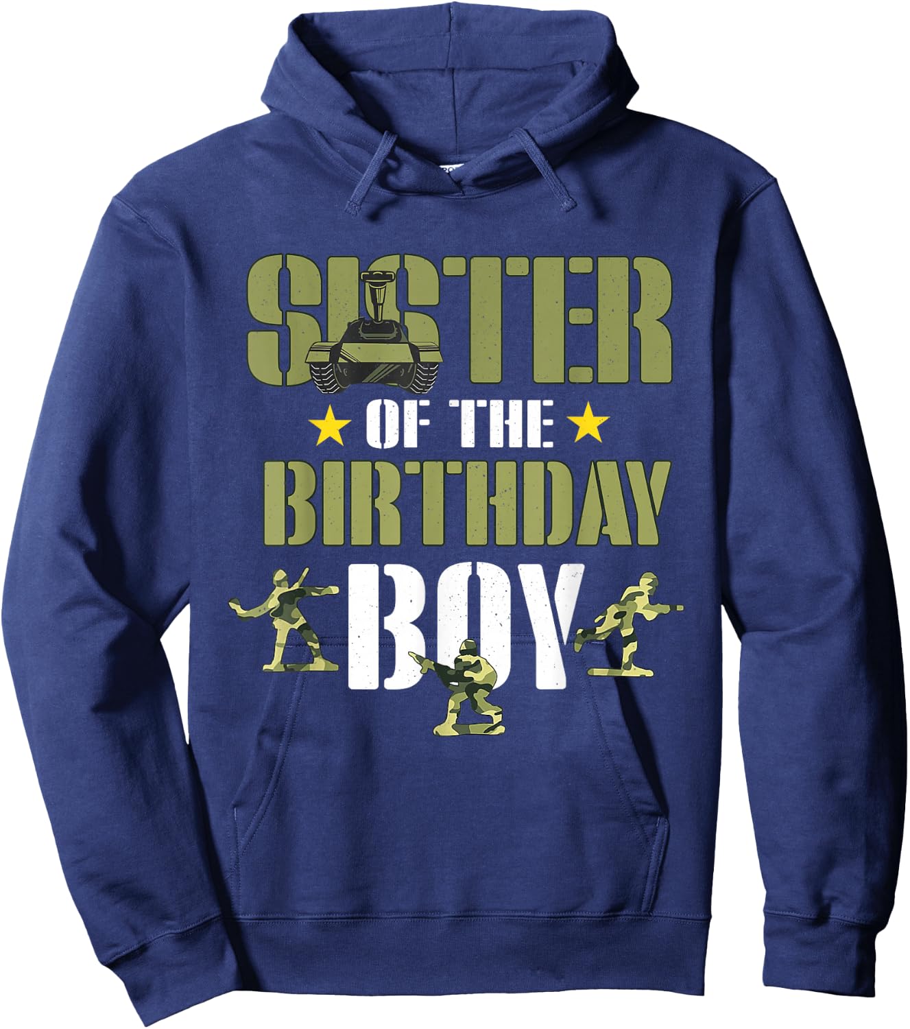 Sister of The Birthday Boy Shirt Army Camouflage Sister 1st Hoodie - Hoodie | Navy