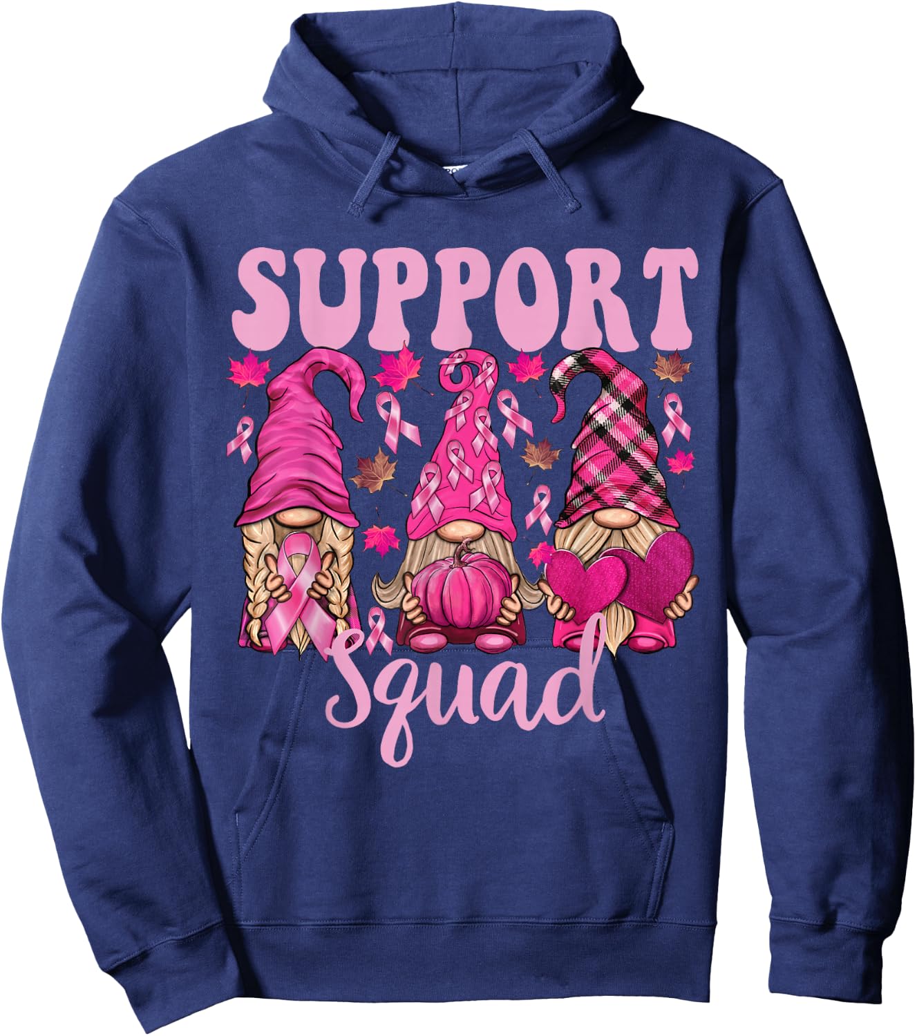 Breast Cancer Shirts Gnomes Support Squad Gnomies Hoodie - Hoodie | Navy