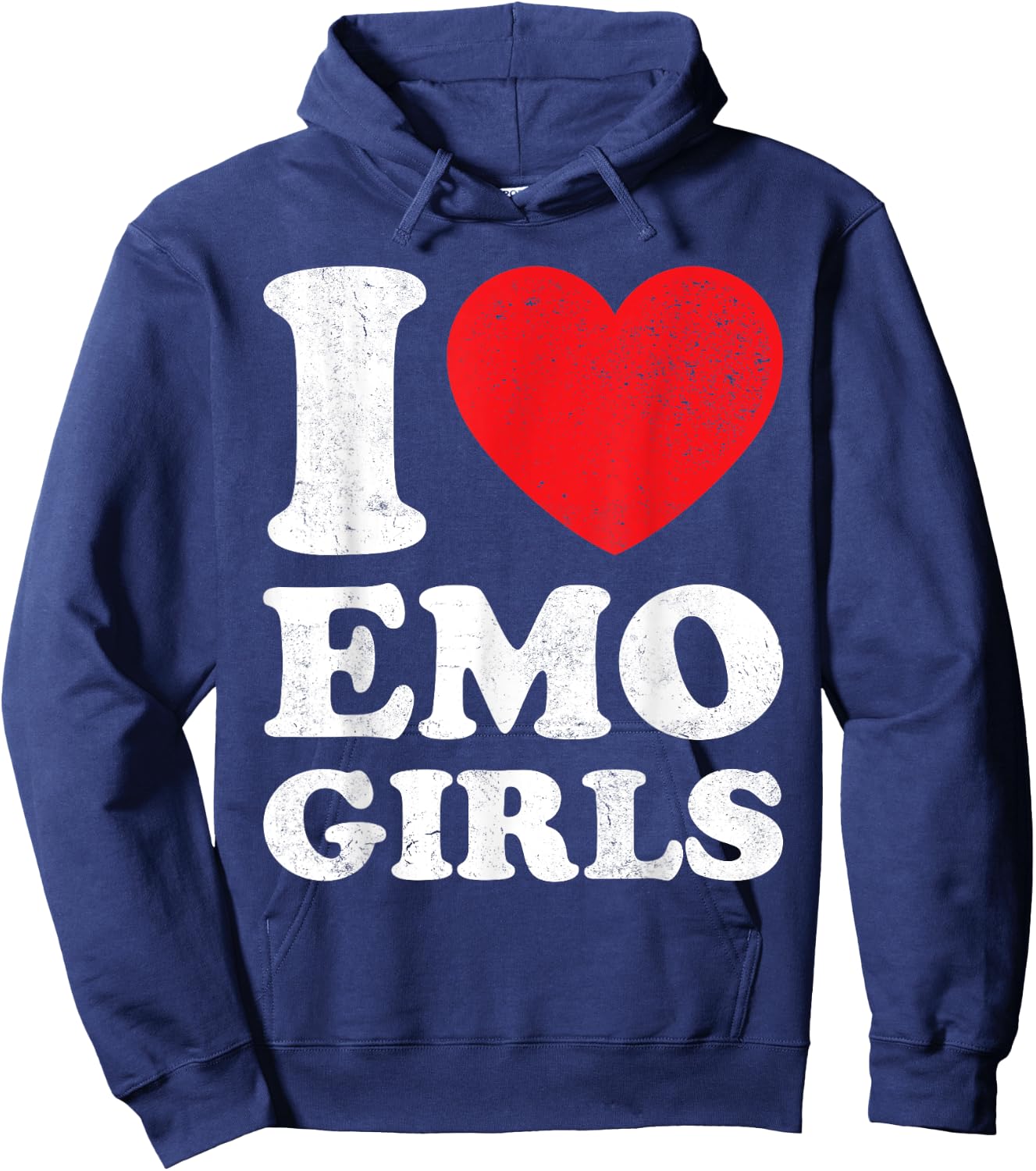 I Love Heart Emo Girls Hoodie - Hoodie | Navy