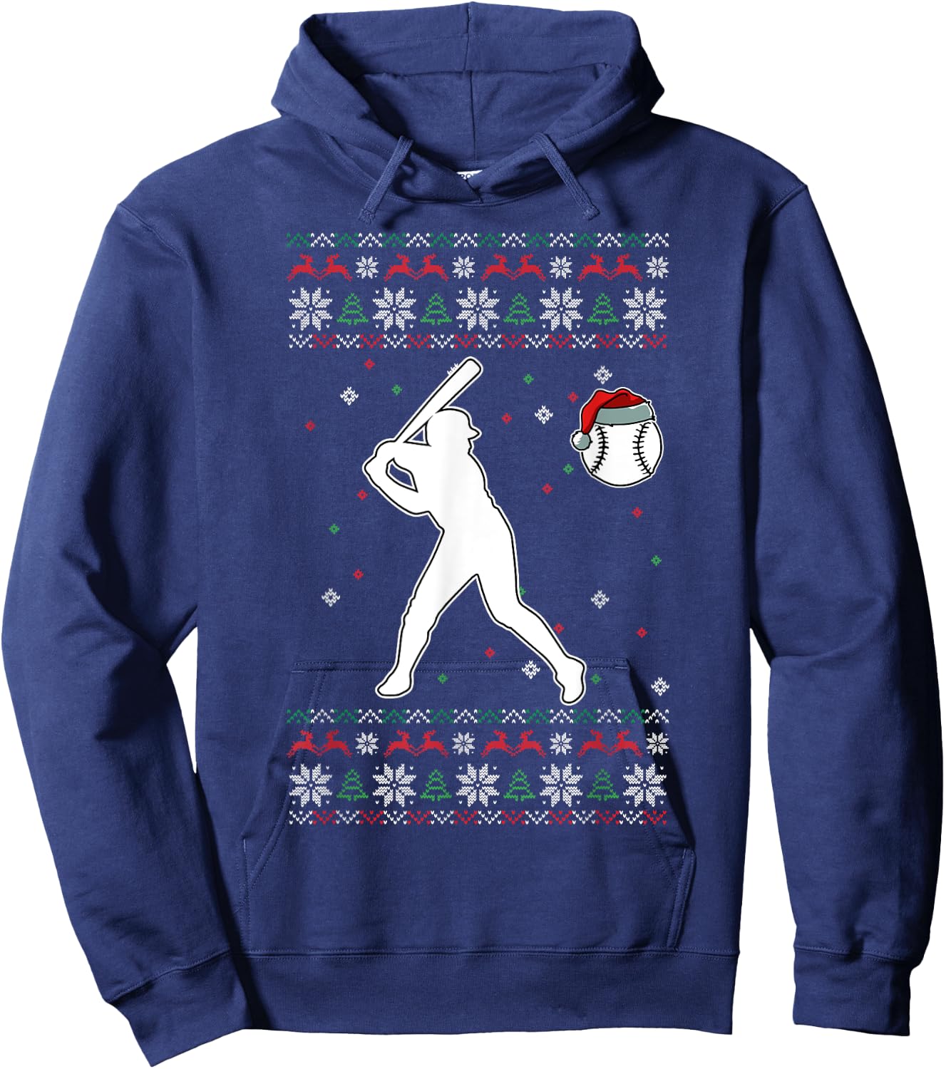 Baseball Player Christmas Cool Ugly X-Mas Pajama Boys Kids Hoodie - Hoodie | Navy