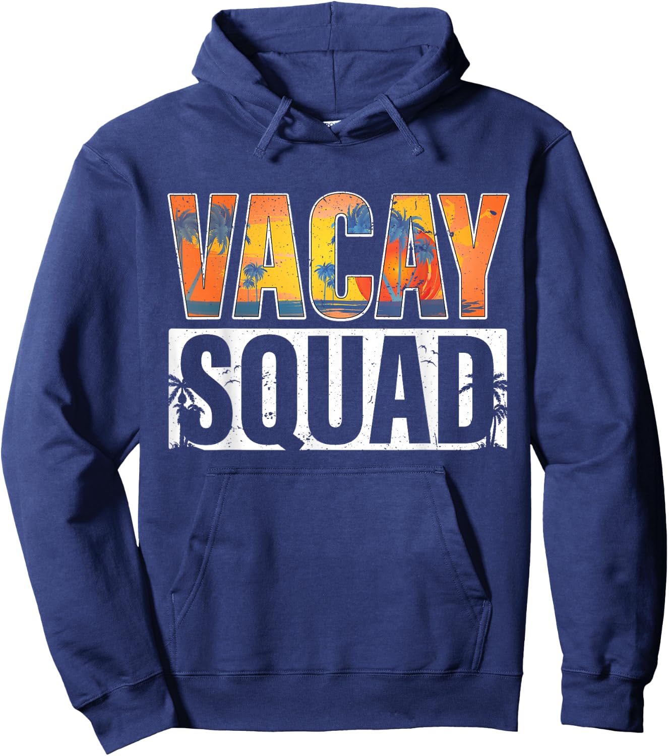 Vacay Squad Summer Vacation Family Friends Trip Palm Trees Hoodie - Hoodie | Navy
