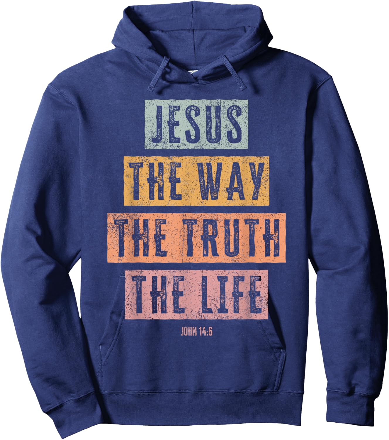 Christian T Shirt Women Men Kids Jesus The Way Truth Life Hoodie - Hoodie | Navy