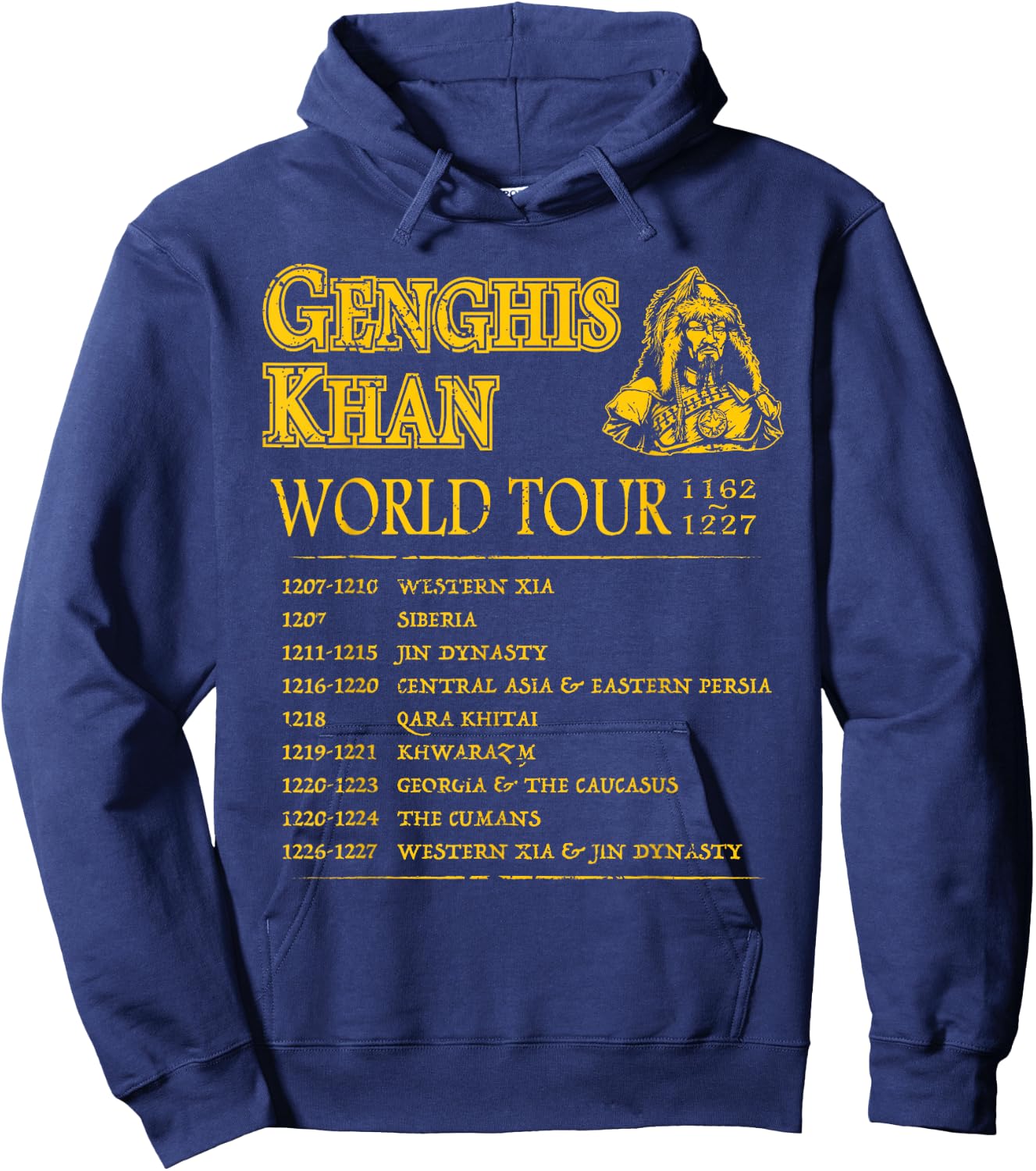 World Tour: Genghis Khan - Historic Mongolian Empire Hoodie - Hoodie | Navy