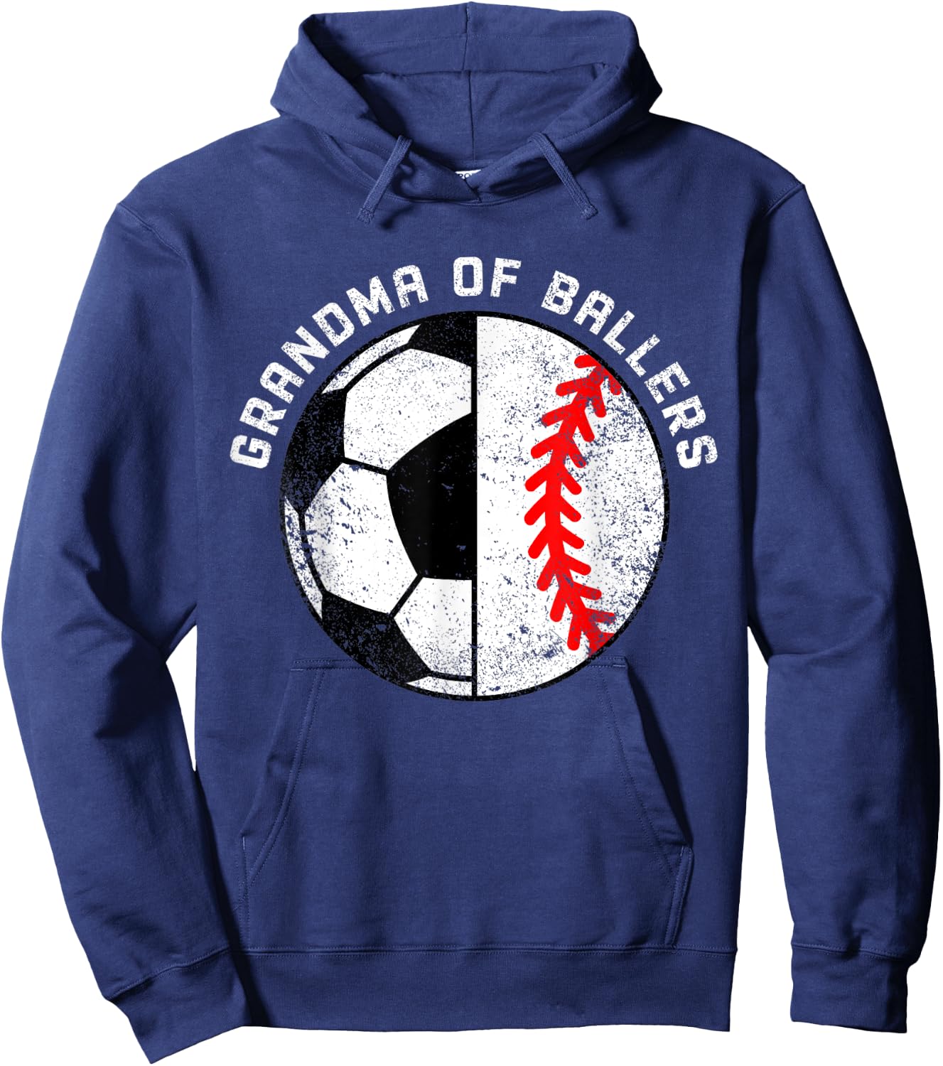 Grandma Of Ballers Funny Soccer Baseball Grandma Hoodie - Hoodie | Navy