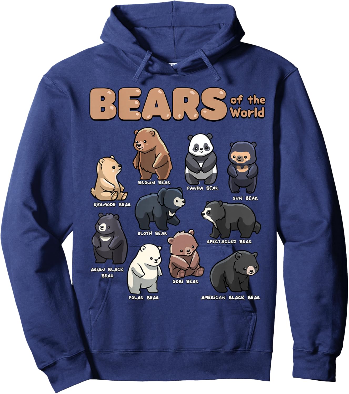 Bear Shirt Bears Animals of The World Bear Lover Zookeeper Hoodie - Hoodie | Navy