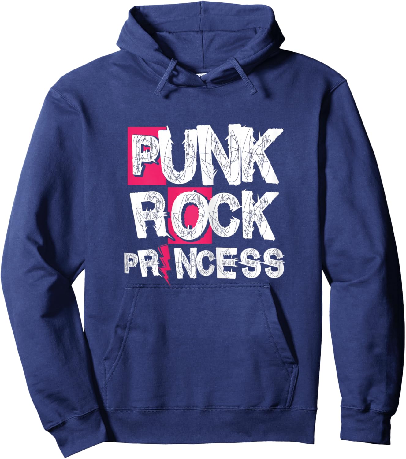 Punk Rock Princess | Punk Rock Music | Rocker Punker Women Hoodie - Hoodie | Navy