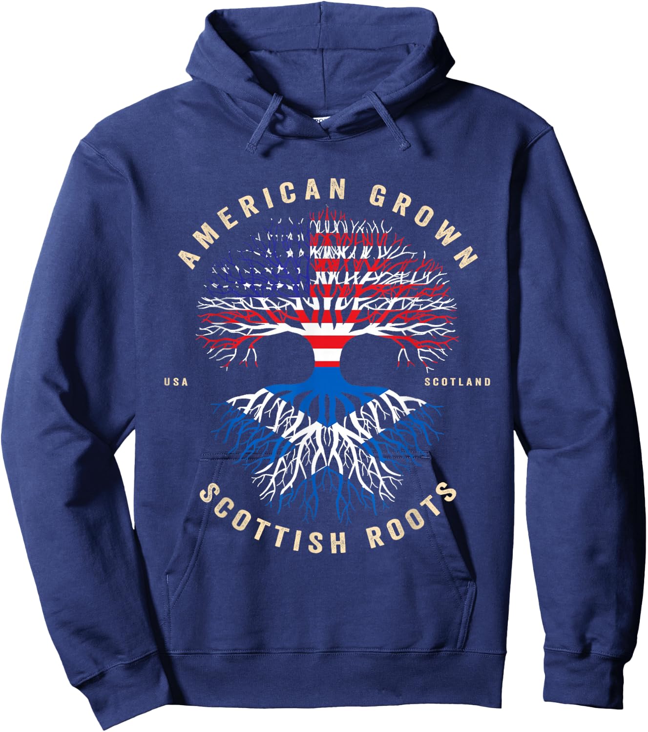 American Grown with Scottish Roots - It's My DNA Scotland Hoodie - Hoodie | Navy