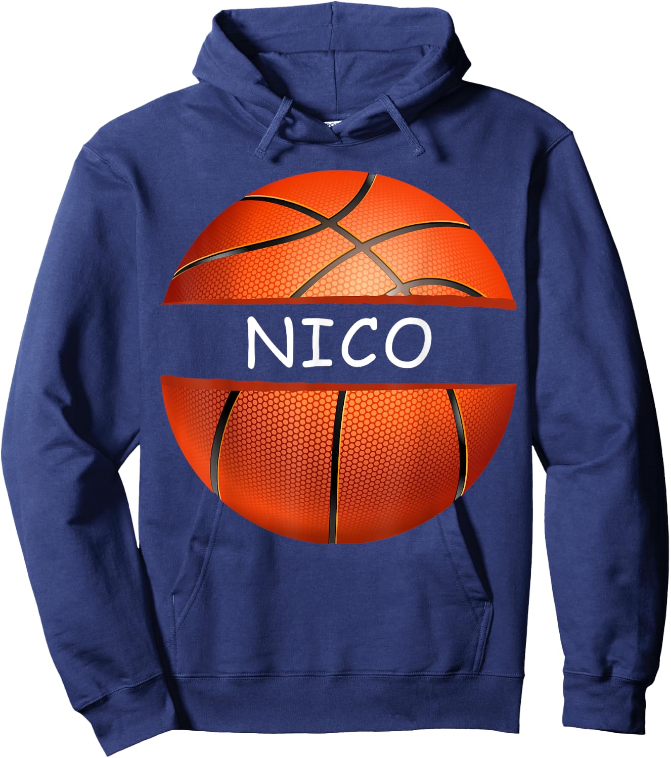 Novelty Personalized Name Nico Sports Basketball Hoodie - Hoodie | Navy