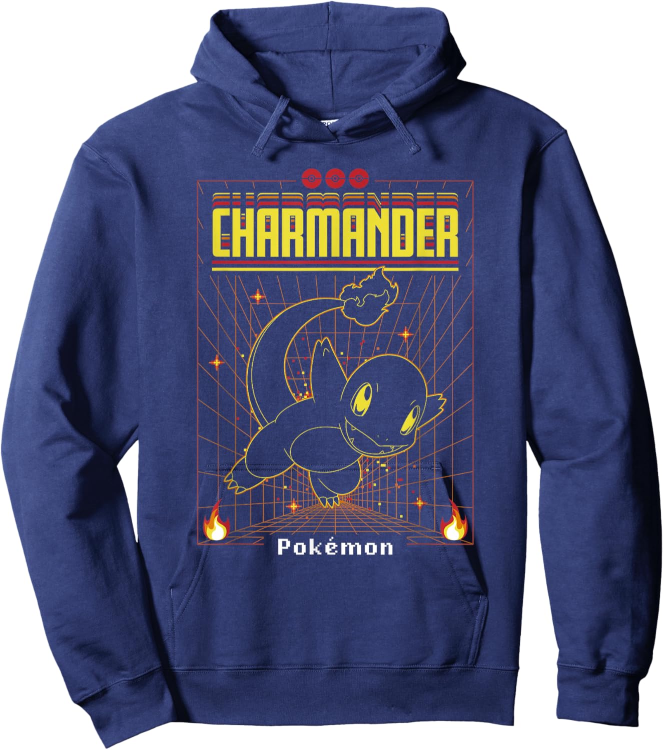 Pokémon Charmander 3D Grid Schematic Hoodie - Hoodie | Navy