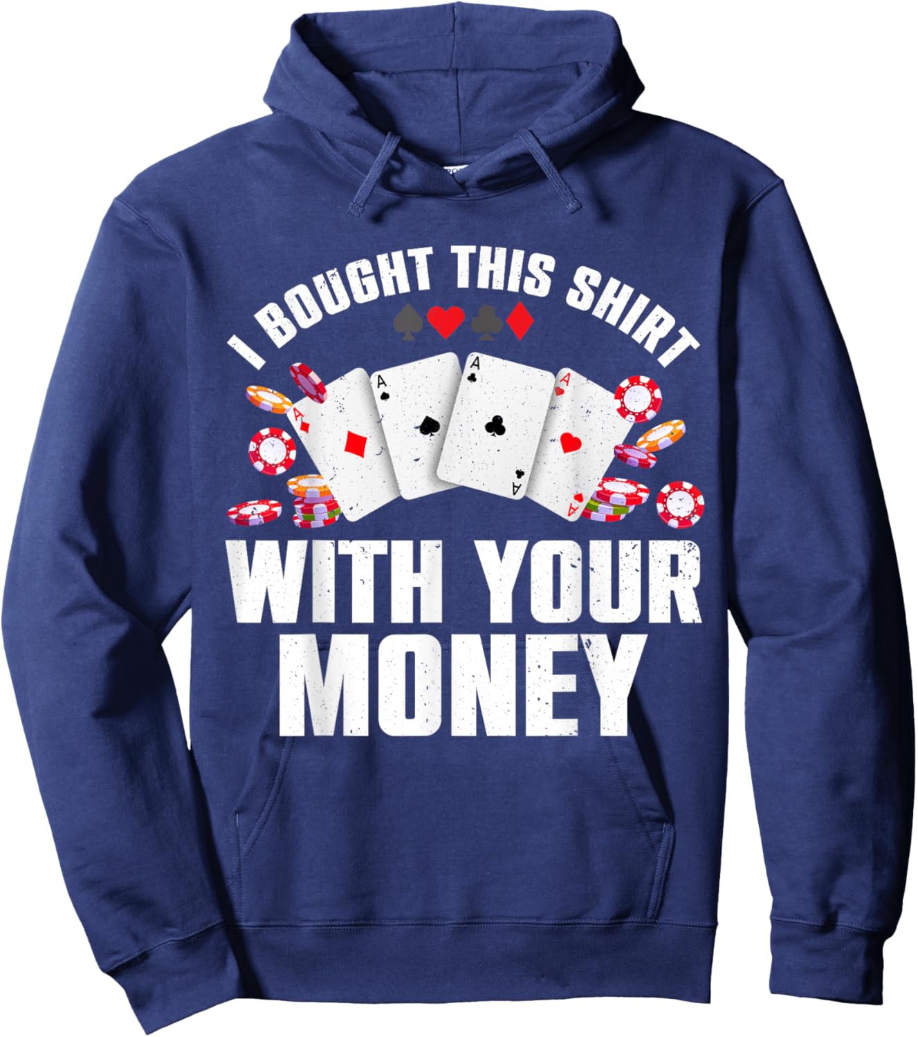 Cute Poker Lover Women Card Casino Player Gambler Hoodie - Hoodie | Navy