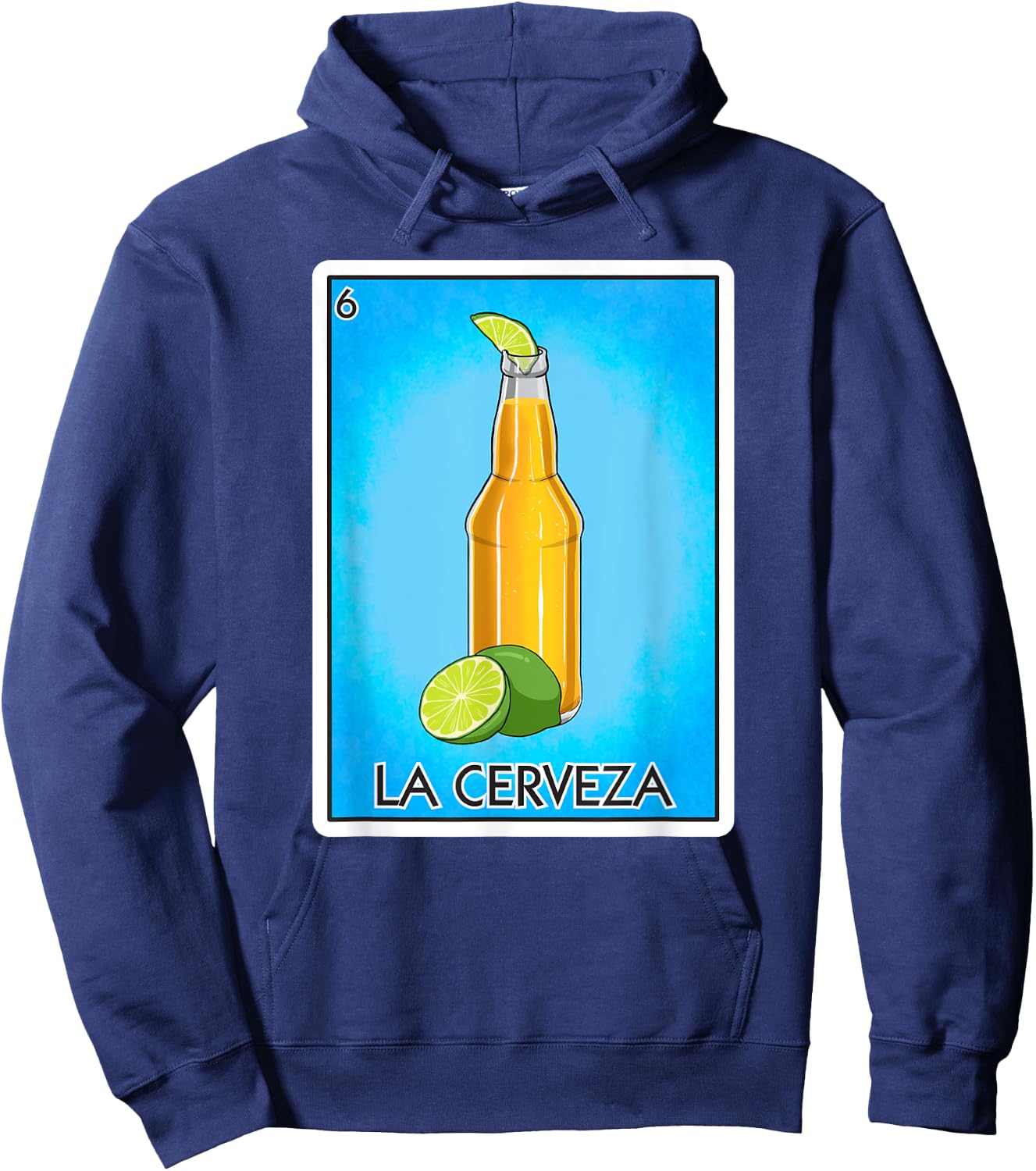 La Cerveza Beer Card Mexican Lottery Card La Cerveza Hoodie - Hoodie | Navy