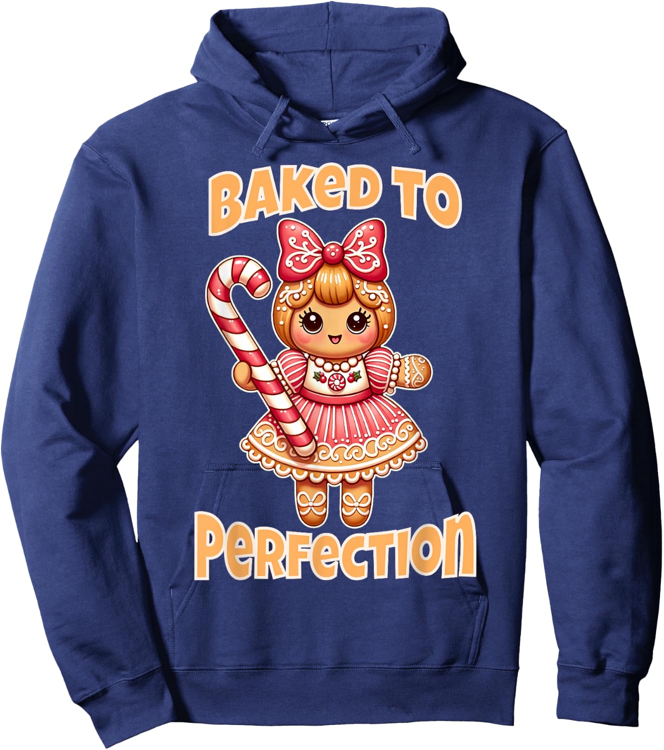 Cute Gingerbread Girl Baked to Perfection Christmas Women Hoodie - Hoodie | Navy