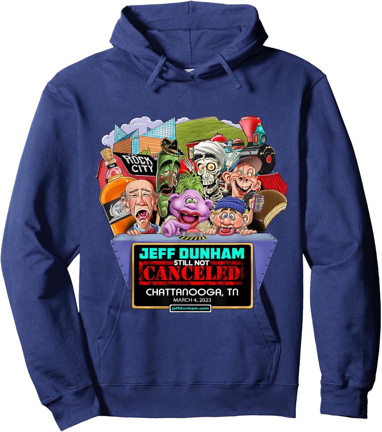 Jeff Dunham Chattanooga, TN (03/04/23) Hoodie - Hoodie | Navy