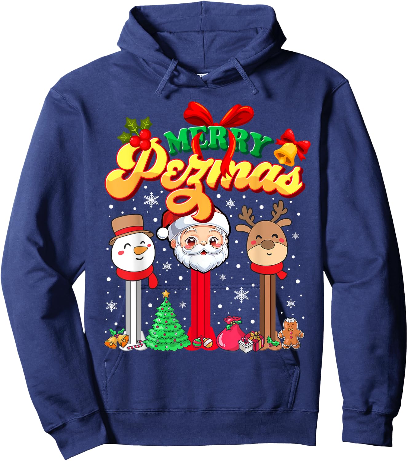 Merry Pezmas Candy Dispenser Collector Christmas Hoodie - Hoodie | Navy