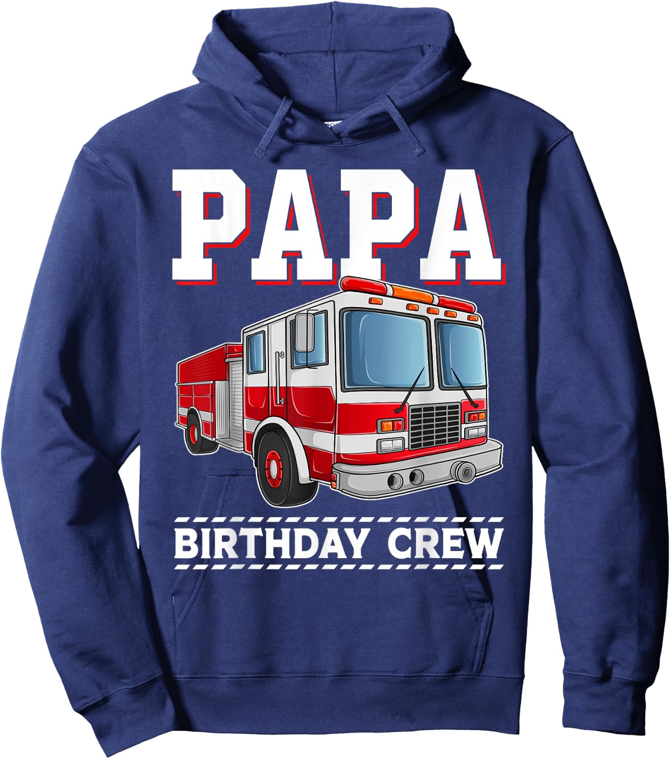 Papa Birthday Crew Fire Truck Themed Family Matching Hoodie - Hoodie | Navy