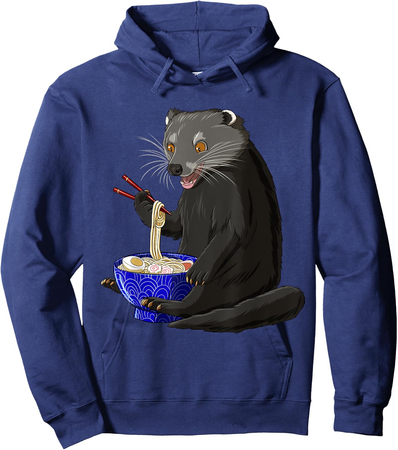 Funny Japanese Kawaii Ramen Binturong Hoodie - Hoodie | Navy