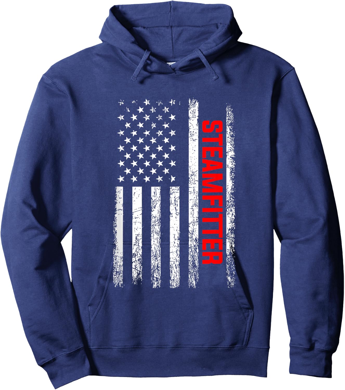 Steamfitter American Flag, Steamfitter Hoodie - Hoodie | Navy