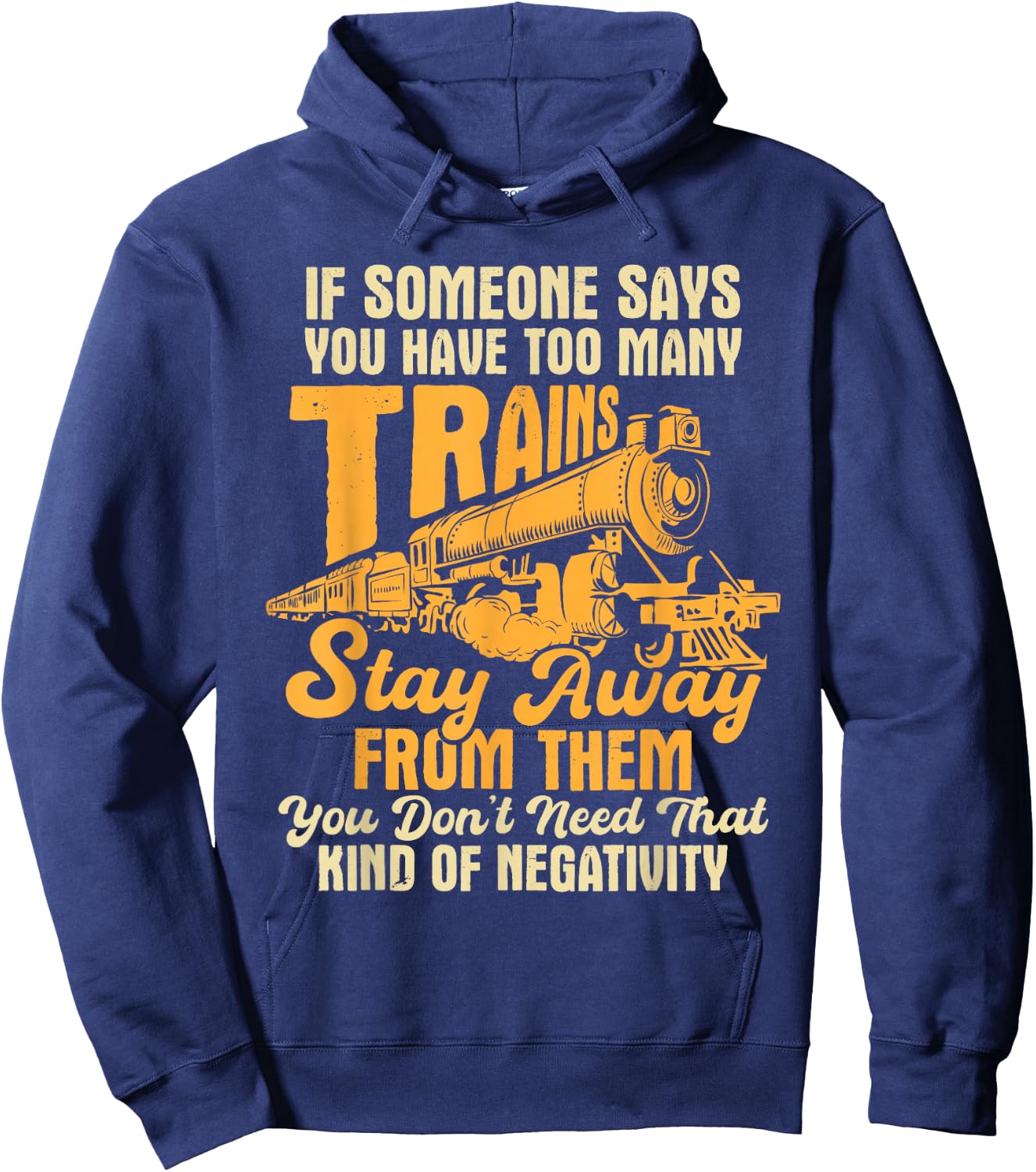 Too Many Trains - Model Train Lover Railroading Railway Hoodie - Hoodie | Navy