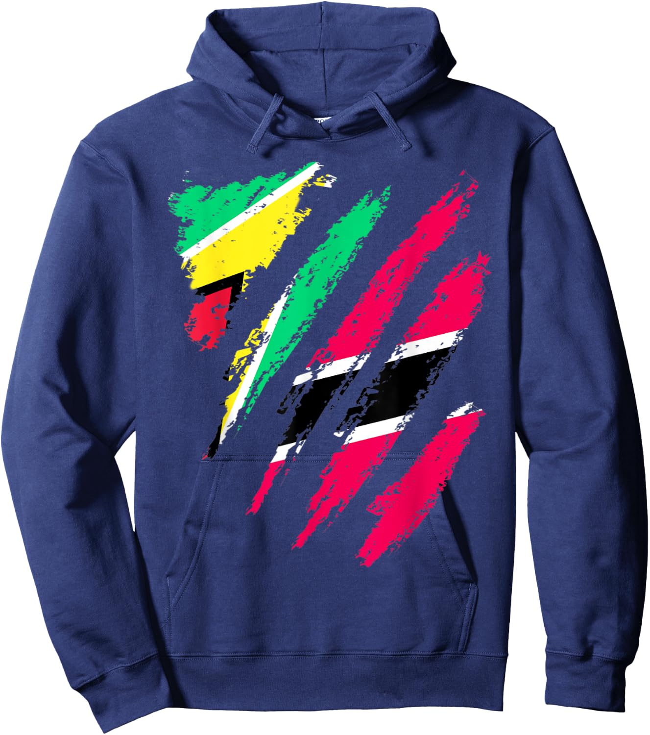 Guyana Flag Trinidad&Tobago Grown Patriot Country Stripes Hoodie - Hoodie | Navy