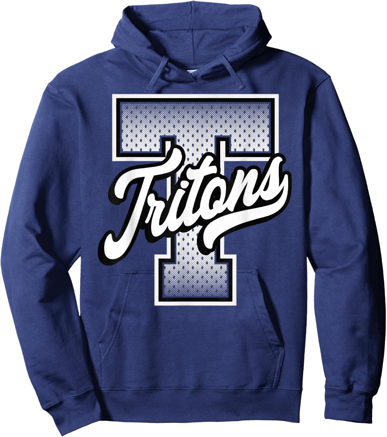 Tritons Win Football Baseball Basketball Co. -Adults Black Vintage Baseball Hoodie - Hoodie | Navy