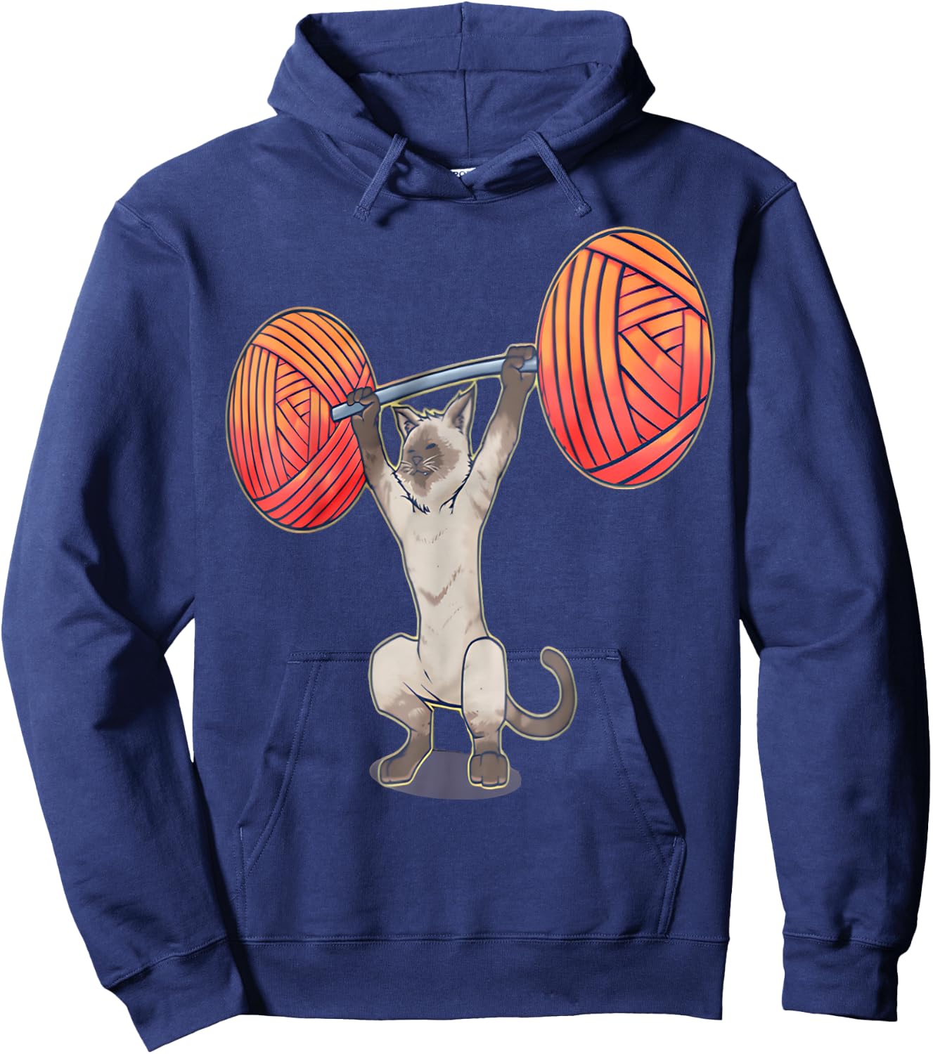 Olympic Snatch Siamese Cat Weightlifting Bodybuilding Muscle Hoodie - Hoodie | Navy