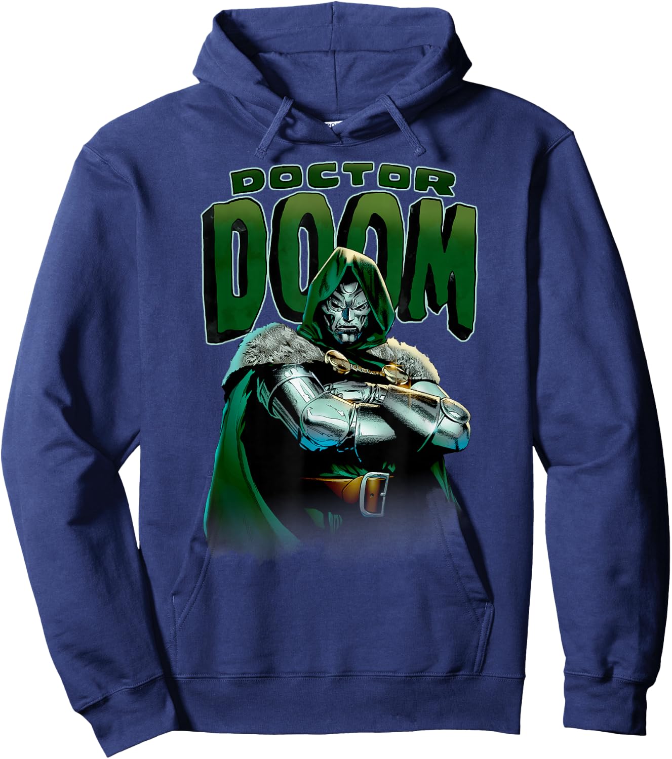 Marvel Fantastic Four Doctor Doom Crossed Arms Portrait Hoodie - Hoodie | Navy