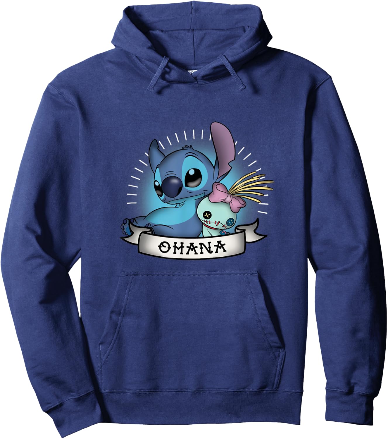Disney Lilo & Stitch Ohana Stitch & Scrump Cute Portrait Hoodie - Hoodie | Navy