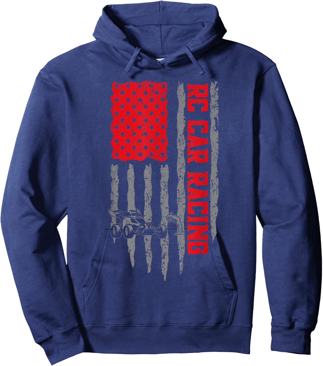 RC Cars RC Car Racing American Flag Radio Controlled Cars Hoodie - Hoodie | Navy