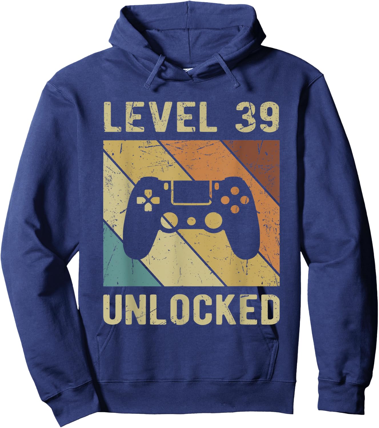 Level 39 Unlocked birthday decoration Funny Video Gamer Gift Hoodie - Hoodie | Navy