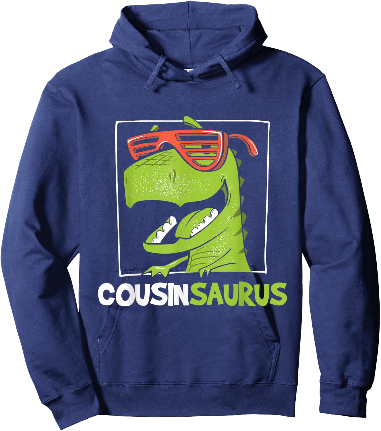 Cousinsaurus - Retro Vintage T Rex Cousin Family Hoodie - Hoodie | Navy