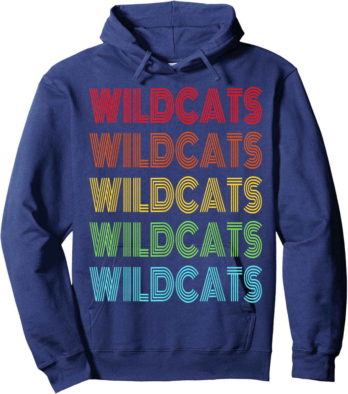 Retro Vintage Wildcats School Sports Fan Team Spirit Hoodie - Hoodie | Navy