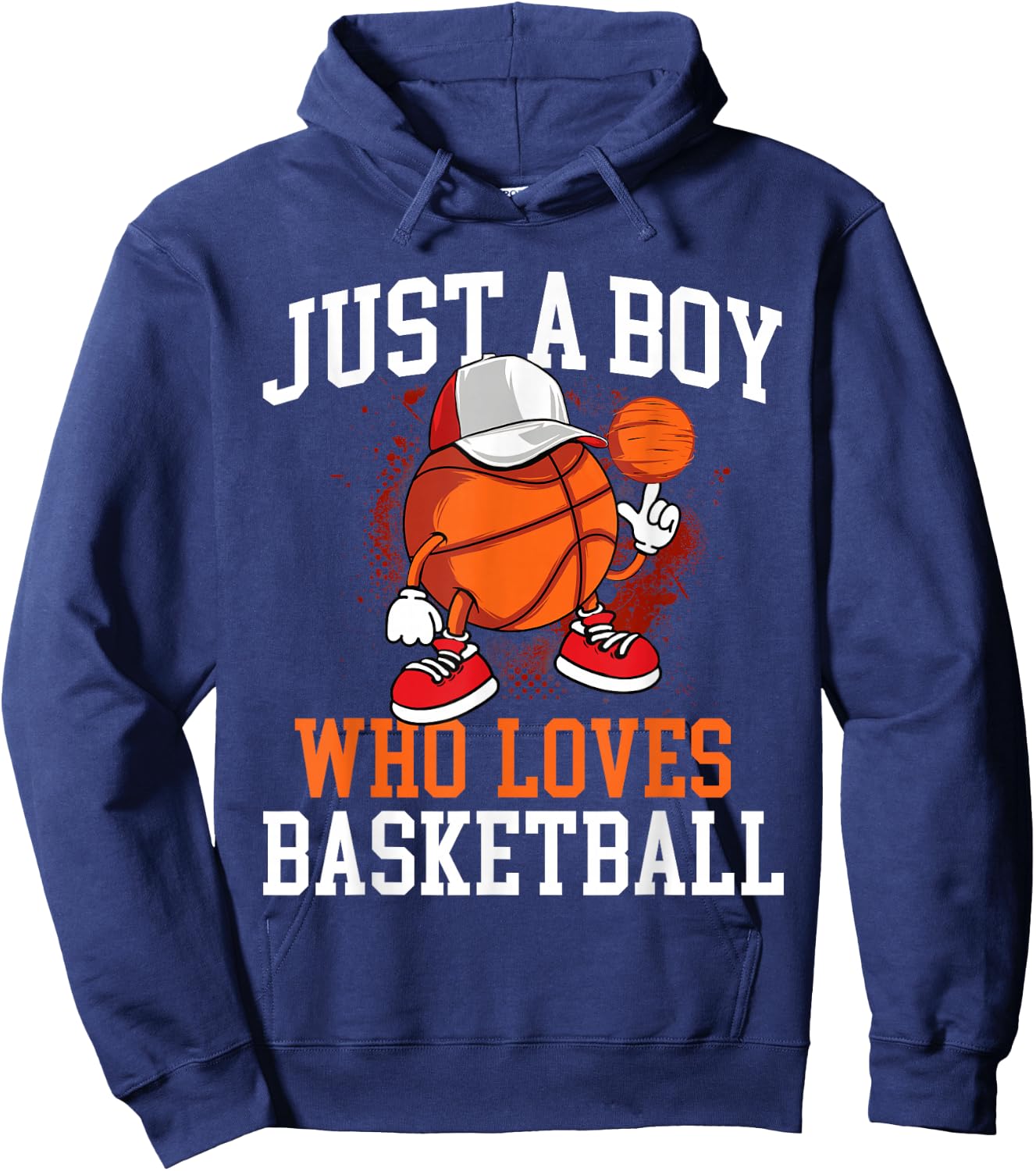 Just A Boy Who Loves Basketball - Player Hoops Small Hoodie - Hoodie | Navy