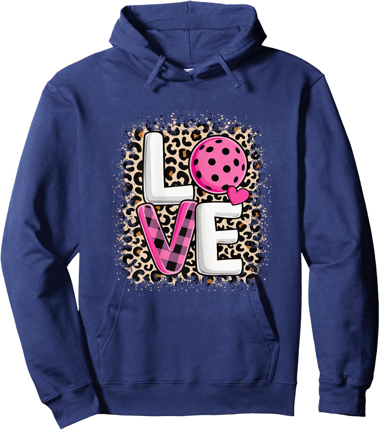 Pink Love Pickleball Cute Pickleball Lover Women Girls Hoodie - Hoodie | Navy