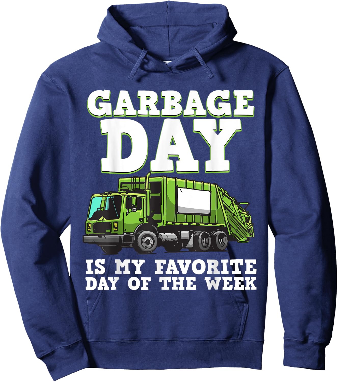 Funny Garbage Truck For Kids Boys Toddlers Waste Garbage Day Hoodie - Hoodie | Navy