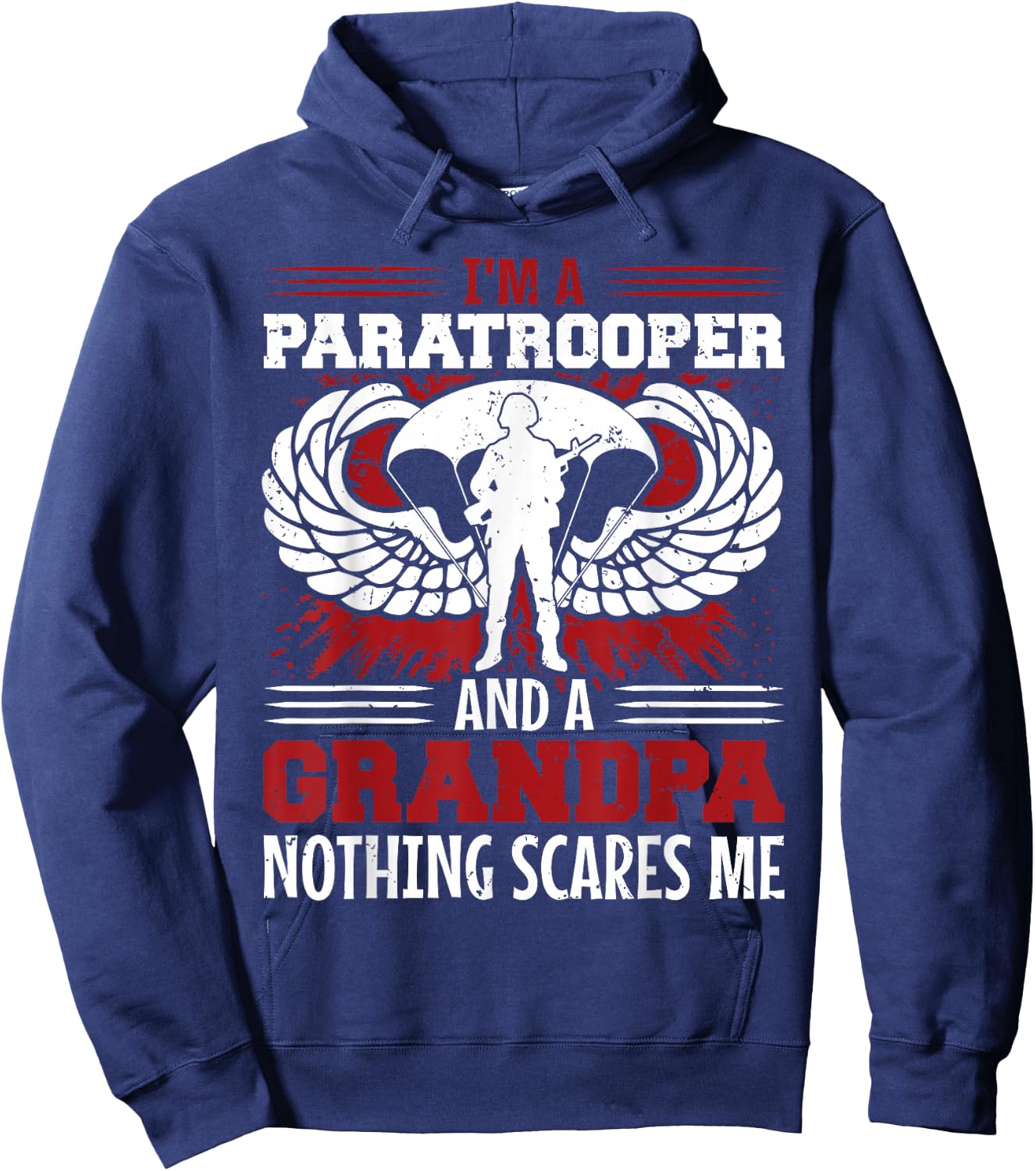Airborne Paratrooper Military Soldier Army Parachute Hoodie - Hoodie | Navy