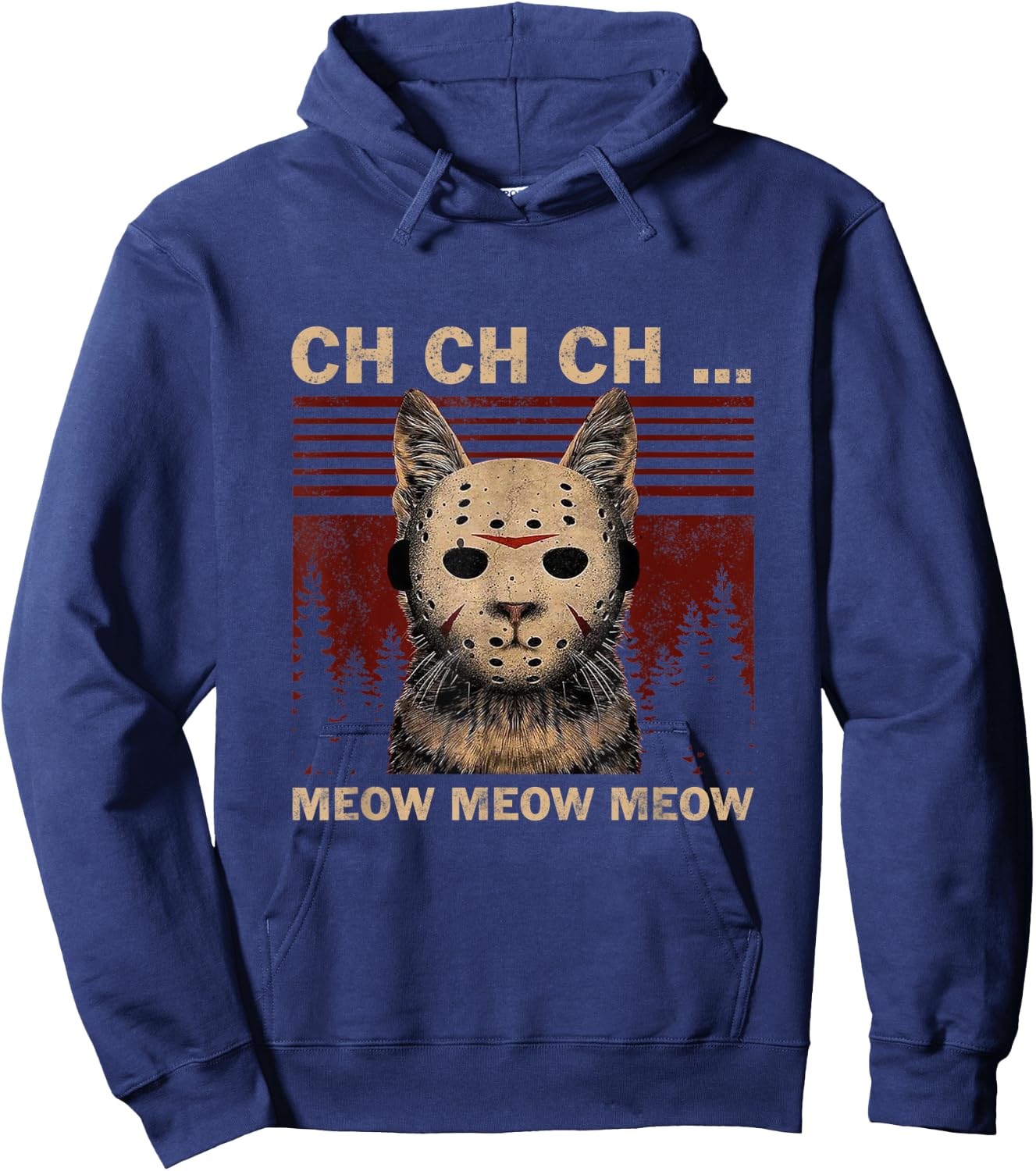 Ch Ch Ch Meow Meow Meow Scary Friday Funny Halloween Hoodie - Hoodie | Navy