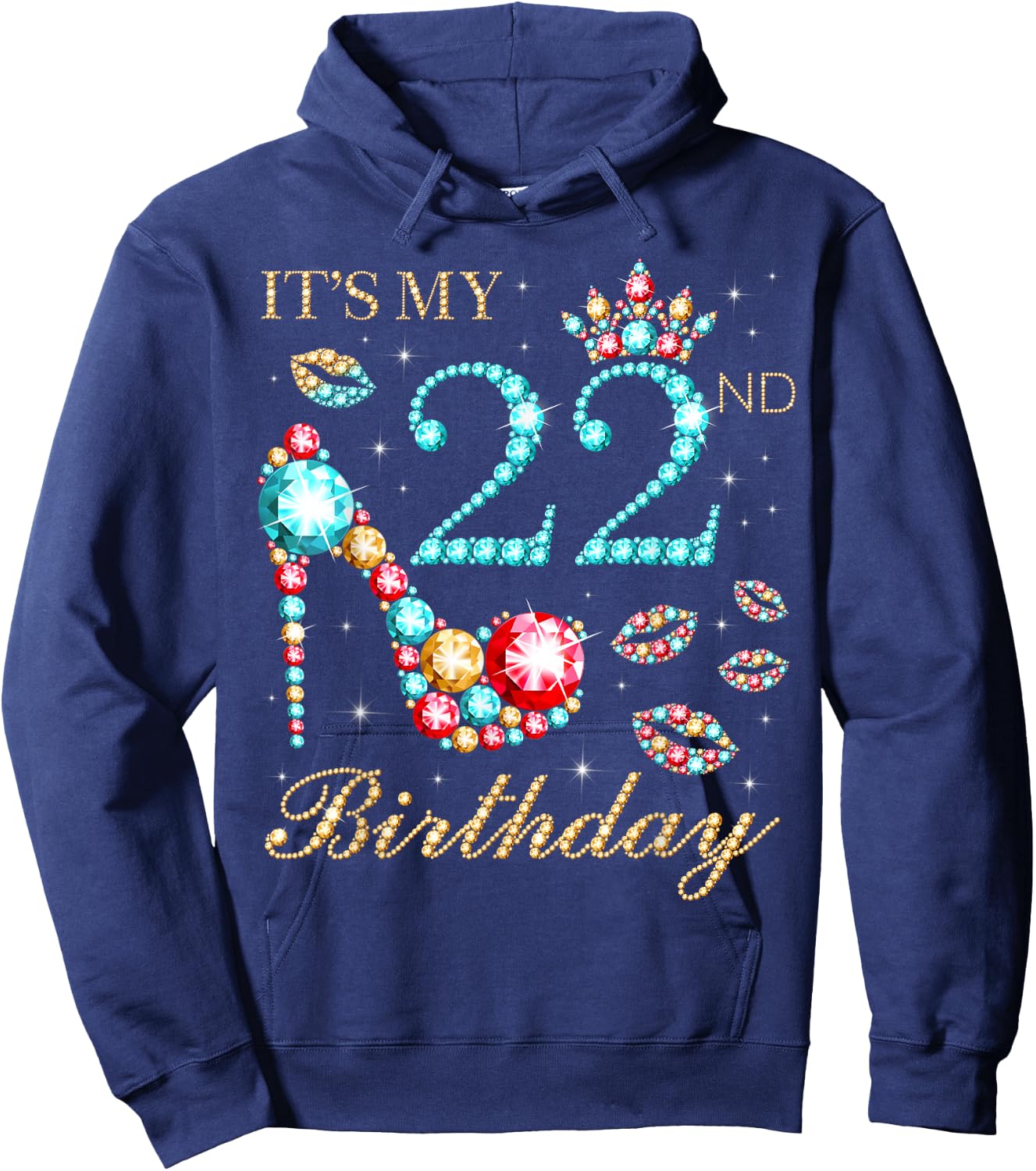 It's My 22nd Birthday Cute 22 Years Old Birthday Queen Hoodie - Hoodie | Navy