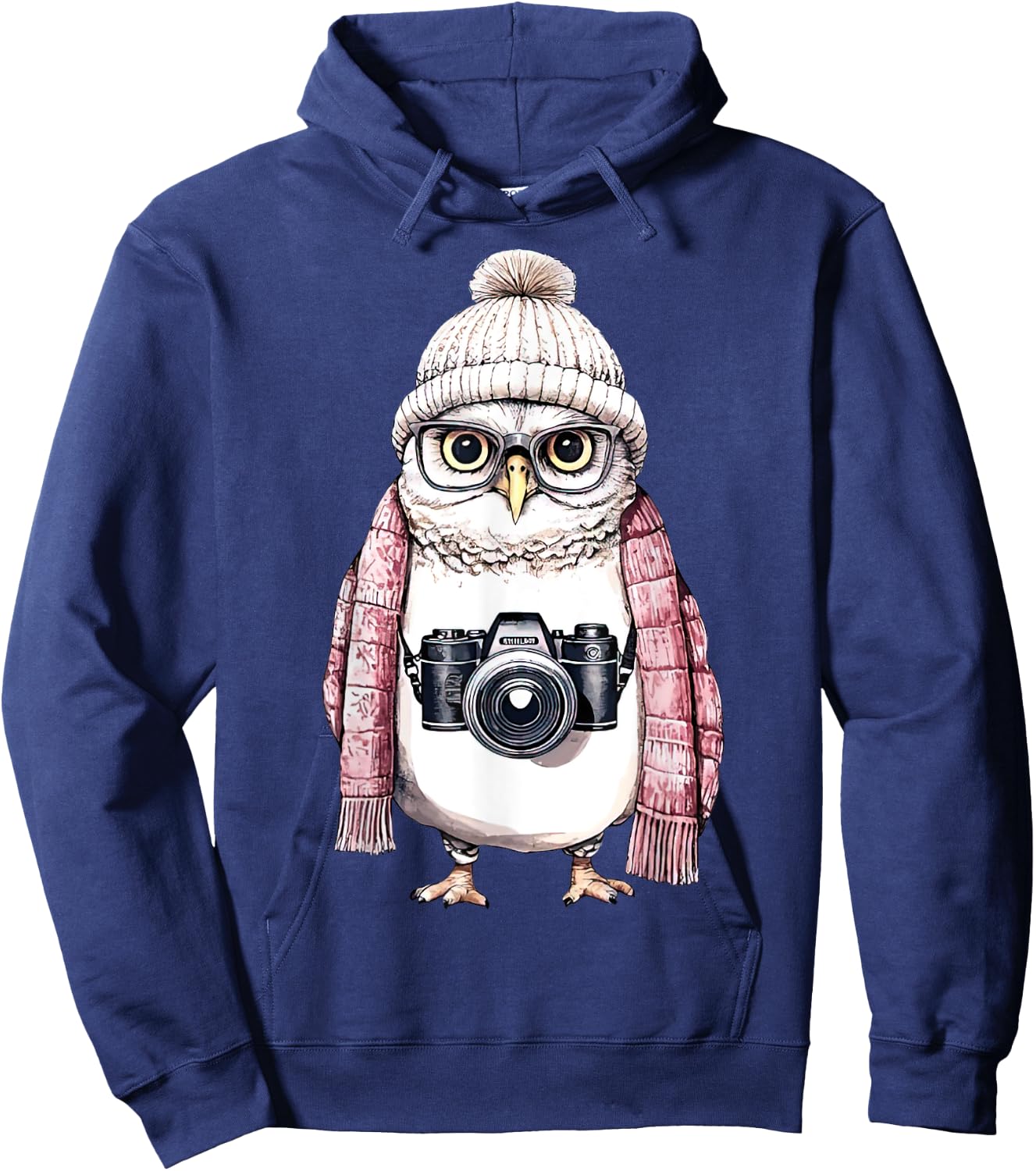 Cute Owl Photography Photographer Camera Men Women Hoodie - Hoodie | Navy
