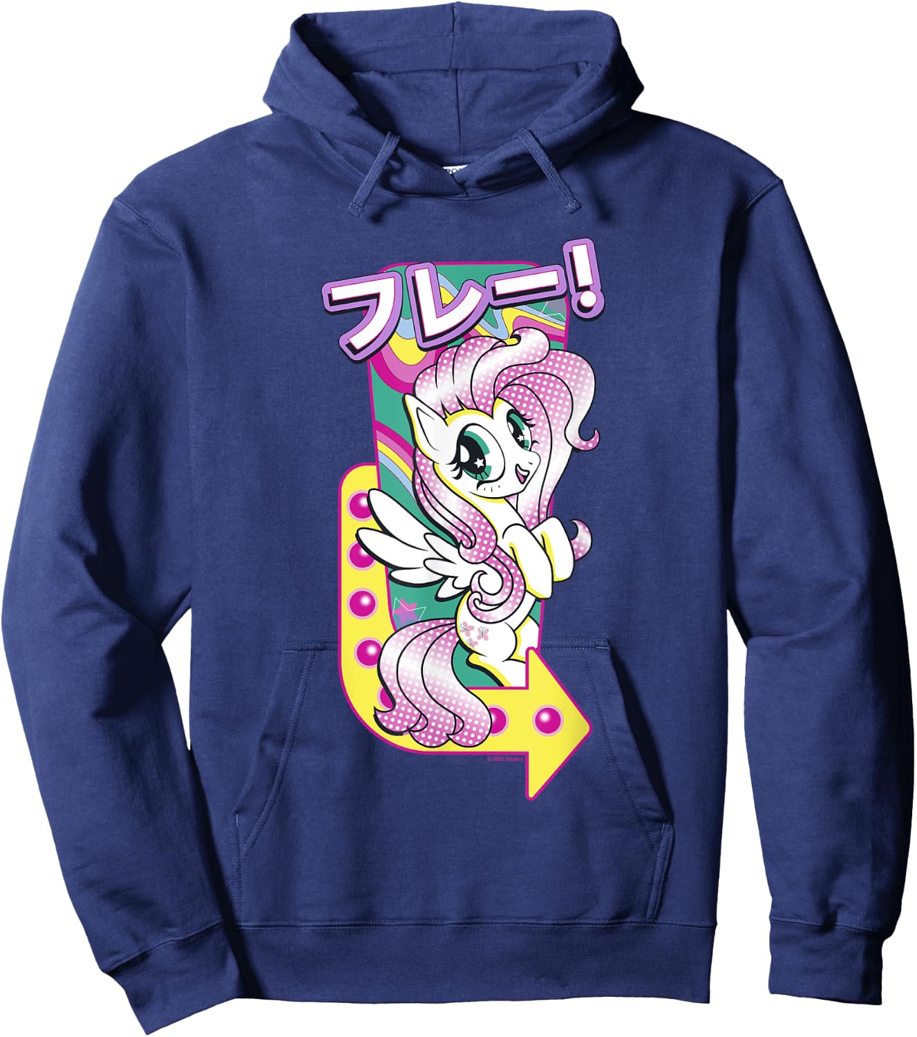 My Little Pony: Friendship Is Magic Fluttershy Kanji Neon Hoodie - Hoodie | Navy